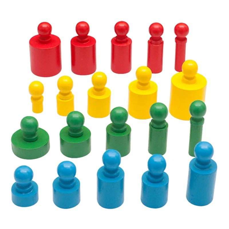 Montessori Knobbed Cylinders - Colored Mini Set