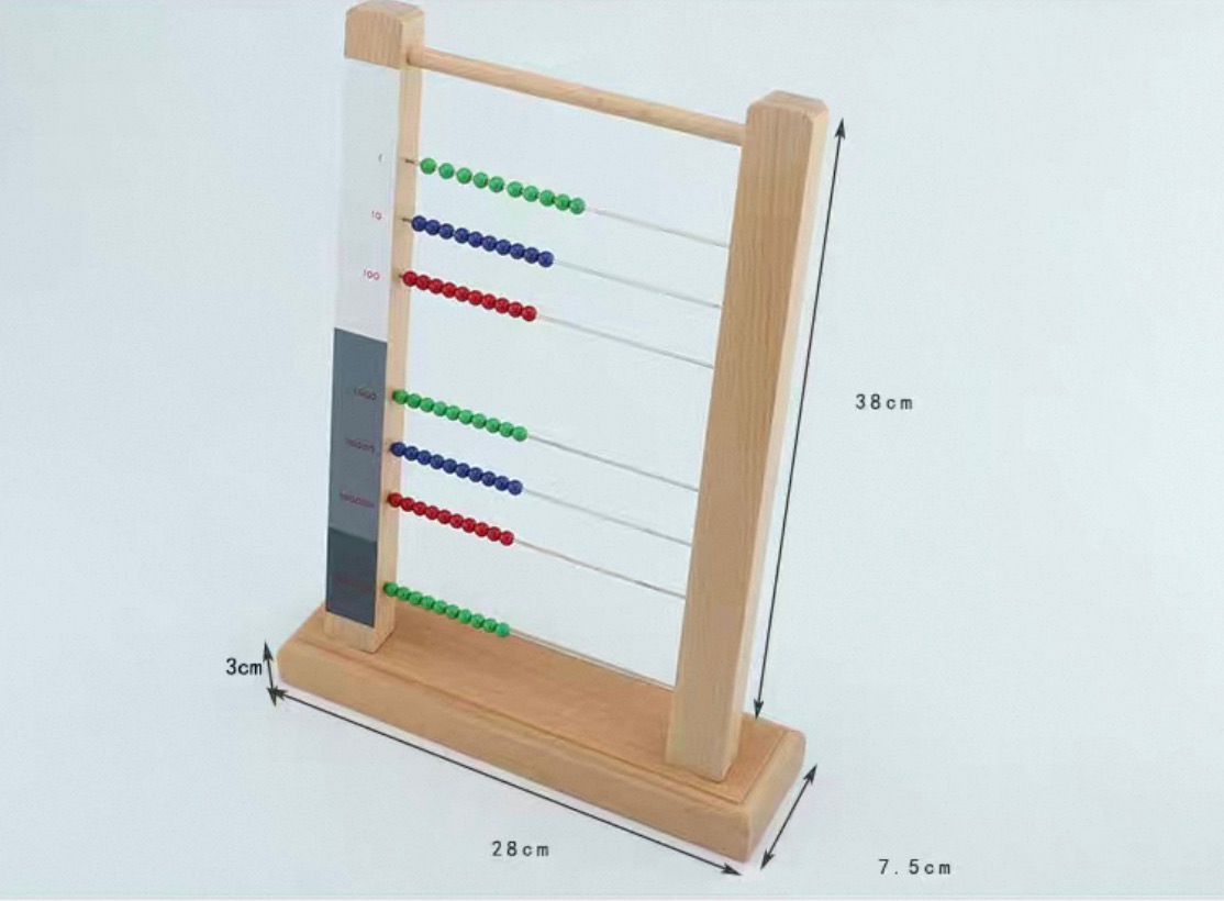 Montessori bead frame for decimal system learning