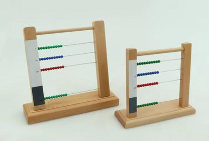 Wooden Montessori bead frame with colored beads