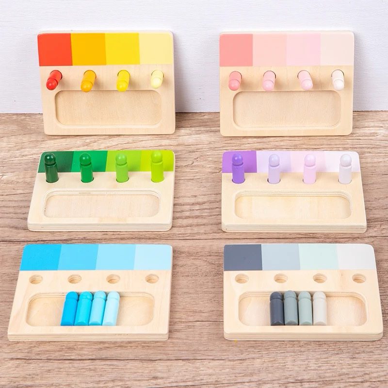 Montessori color resemblance sorting toy for toddlers to match shades and develop sensory discrimination skills