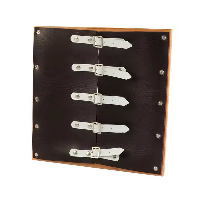 Montessori buckle dressing frame practical life material with wooden frame and metal buckles for kids