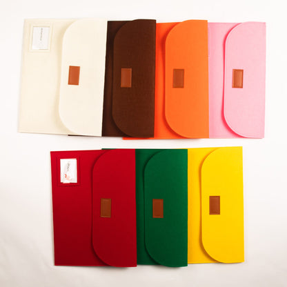 Montessori felt storage pouches used for organizing continent animal classification materials