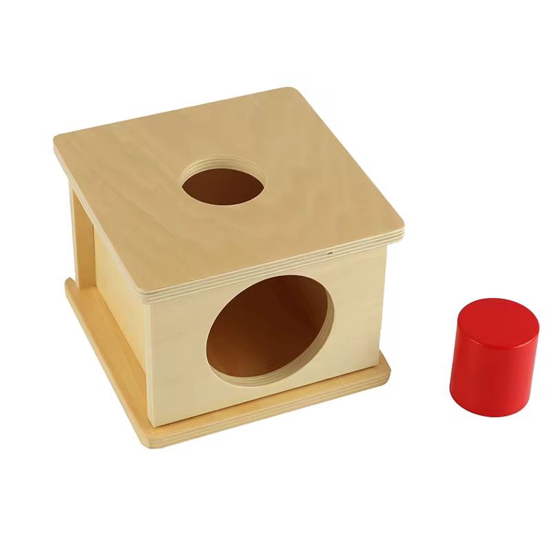 Montessori imbucare box with large cylinder posting activity  