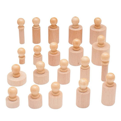 Montessori Knobbed Cylinders - Natural - Mini Set