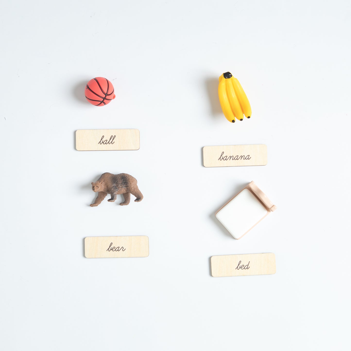 Montessori language material real objects collection for phonics and vocabulary