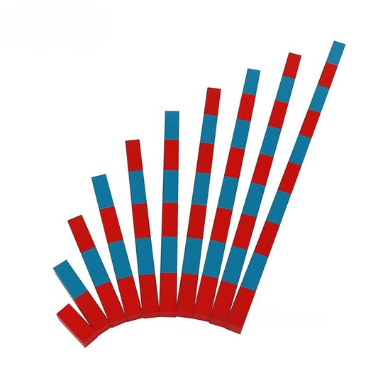 Montessori Long Numerical Rods - Red and Blue Sensorial Math Material