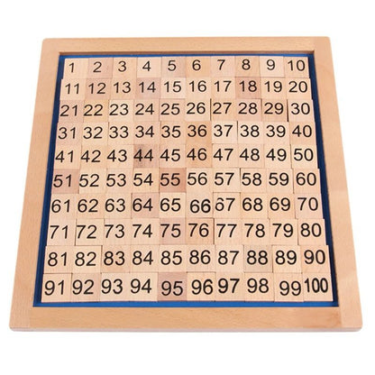 Montessori Mini Hundred Board - Compact Number Sequencing for Early Math Skills