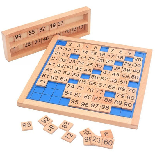 Montessori Mini Hundred Board - Compact Number Sequencing for Early Math Skills