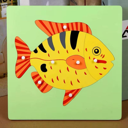 Montessori Science Puzzle Set - Zoology and Botany Knob Puzzles for Hands-On Learning