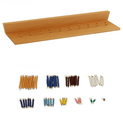 Montessori Short Bead Chains with Wall Frame - Multiplication and Skip Counting Material