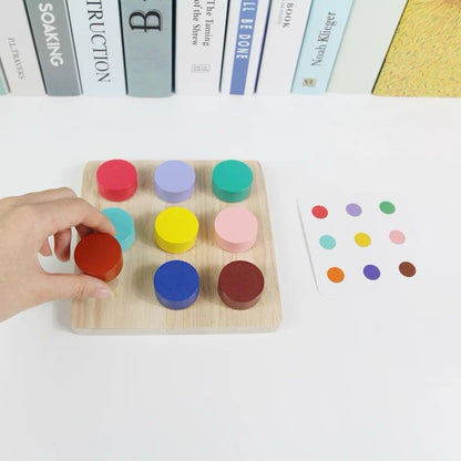 Color and Number Sorting Board – Wooden Matching Game for Early Math Skill