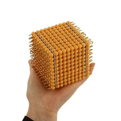 Thousand cube hundred square and ten bars Montessori math