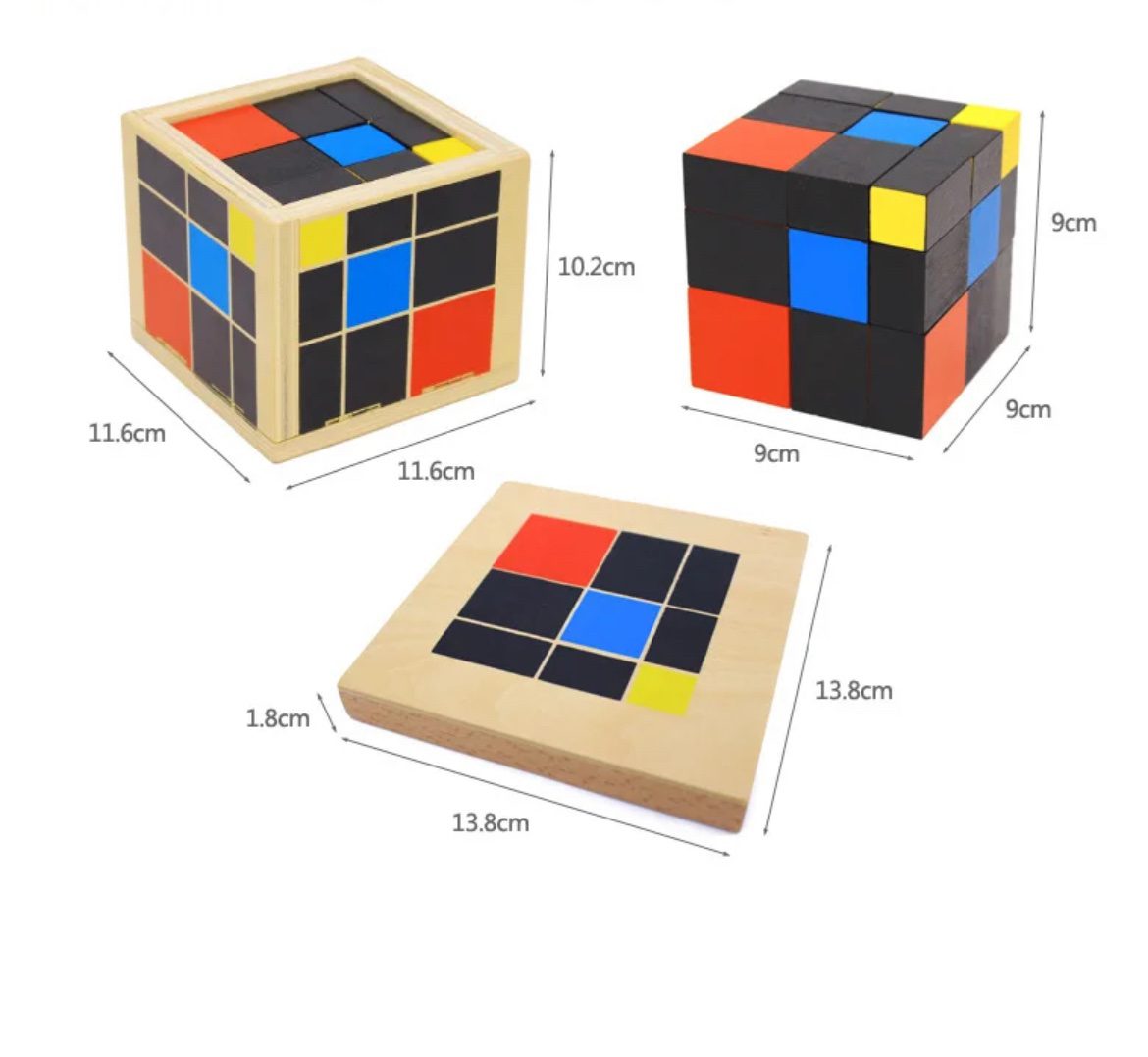 Montessori Trinomial Cube - Sensorial Material – Hands-On Montessori Store