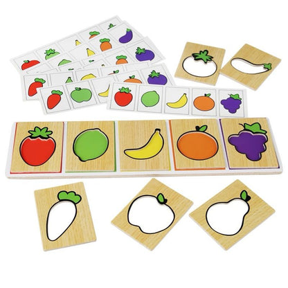 Montessori Vegetables and Fruits Matching Cards – Visual Discrimination and Early Learning Activity