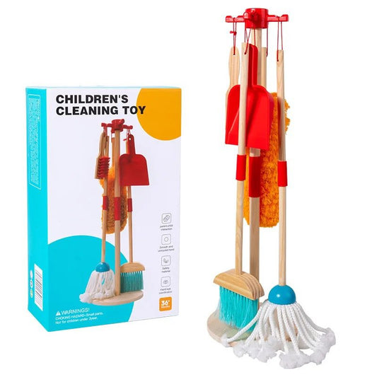 Montessori Wooden Cleaning Set for Kids – Practical Life Skills Toy