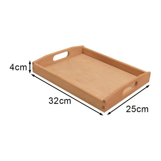 Montessori wooden tray 32 x 25 x 4 cm for practical life activities