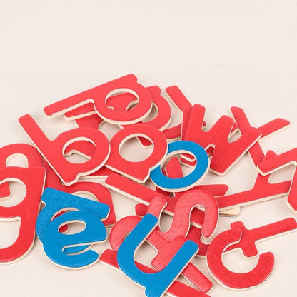 Montessori Movable Alphabets - Lowercase (3 Sets, Red and Blue Letters, Homeschool Version)