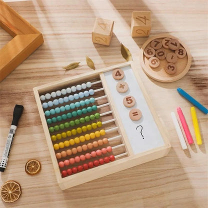 Abacus with Magnetic Chalkboard and Number Blocks – Educational Toy for Counting, Math and Fine Motor Skills