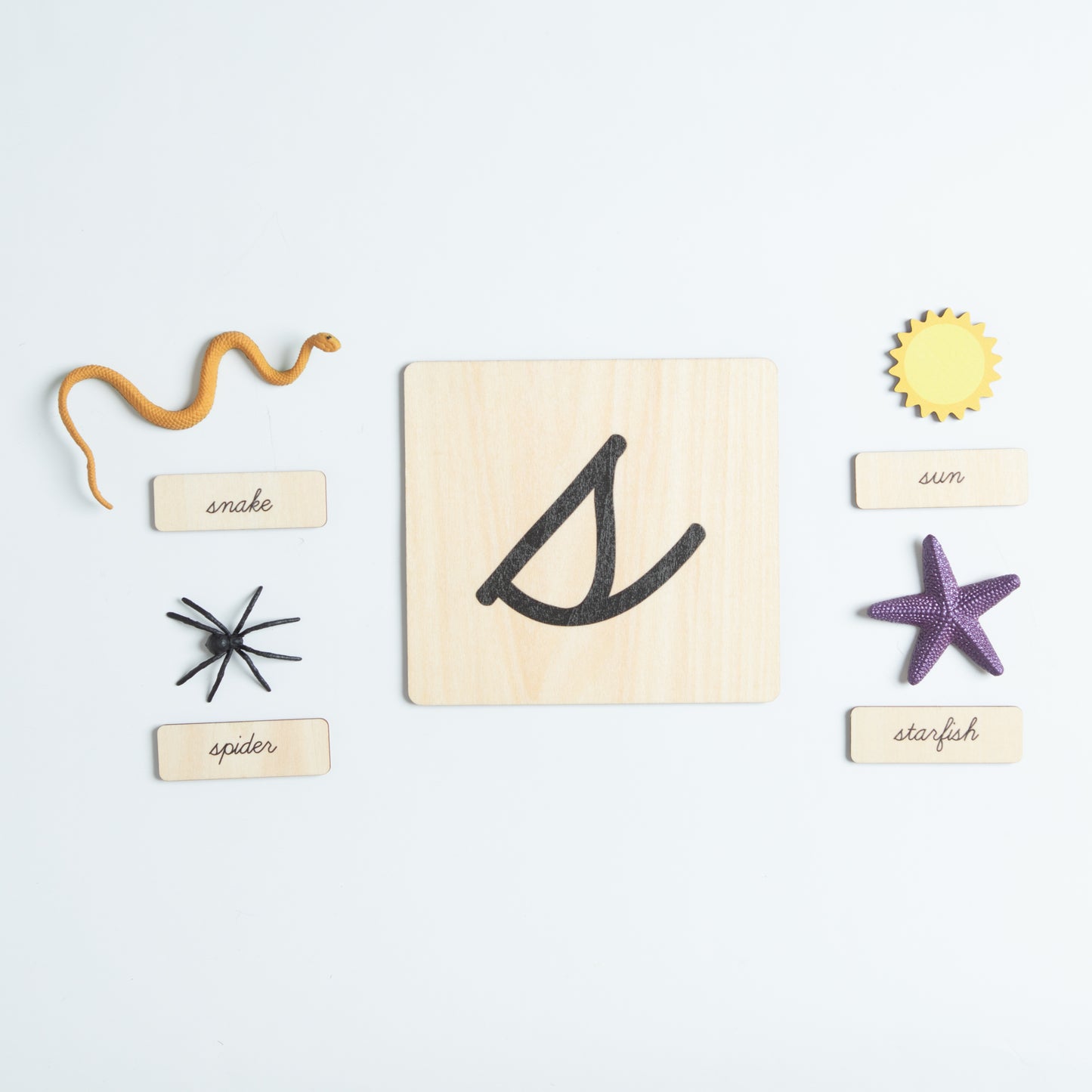 Phonics practice set with real objects for early reading skills