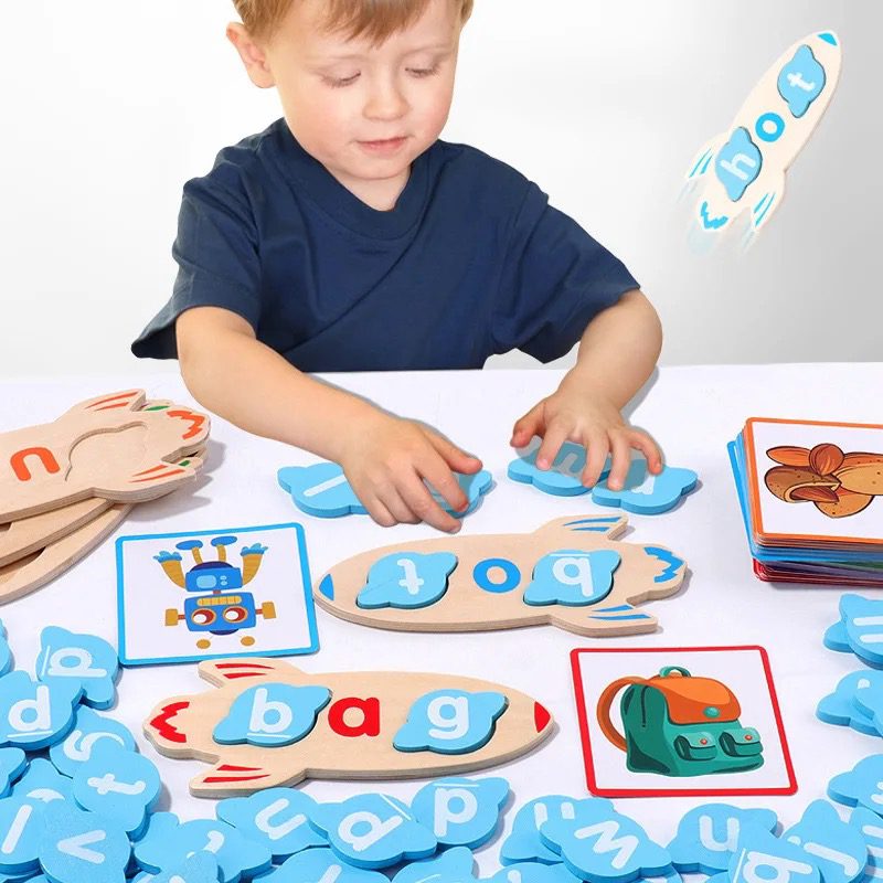 CVC Word Forming Activity – Space Theme | Montessori Phonics Spelling Game for Early Literacy