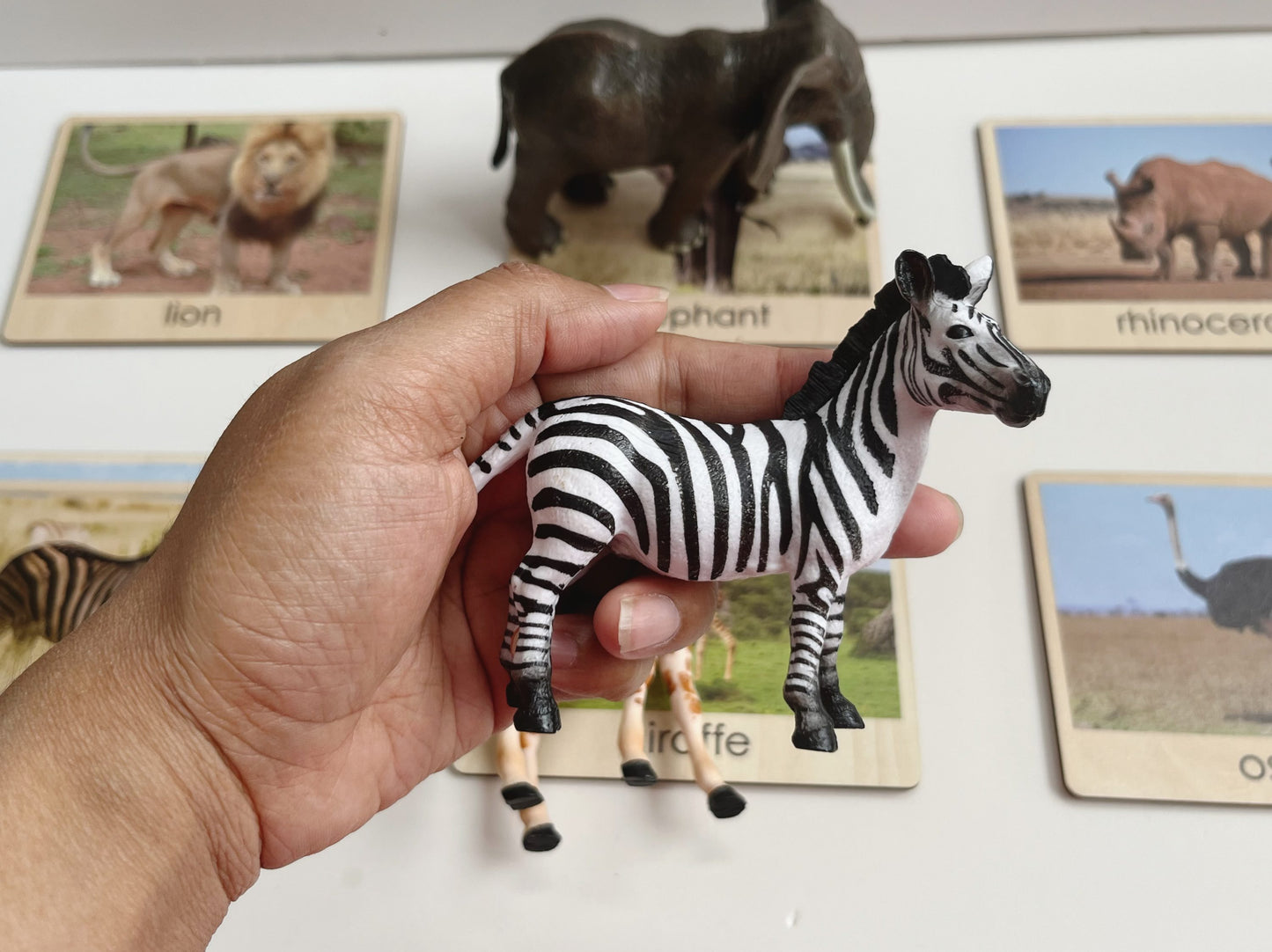 Toddler wild animals | African animals | Object to picture matching large animals set