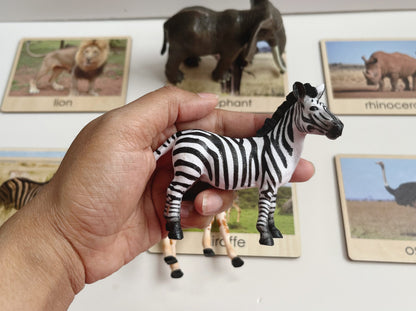 Toddler wild animals | African animals | Object to picture matching large animals set
