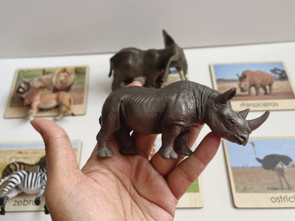 Toddler wild animals | African animals | Object to picture matching large animals set