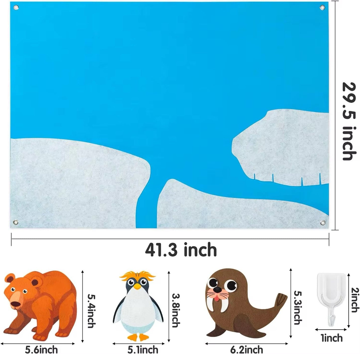 Polar Animals Felt Busy Board | Arctic and Antarctic Sensory Board for Toddlers, Preschoolers and Daycares