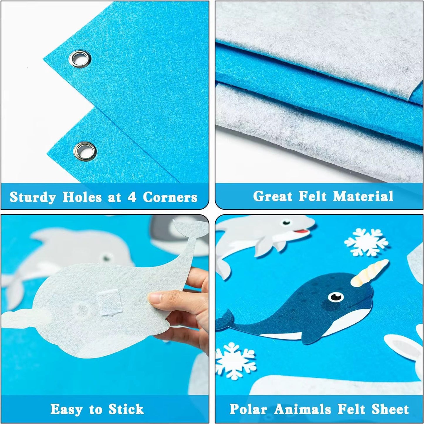 Polar Animals Felt Busy Board | Arctic and Antarctic Sensory Board for Toddlers, Preschoolers and Daycares