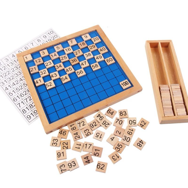 Montessori Mini Hundred Board - Compact Number Sequencing for Early Math Skills