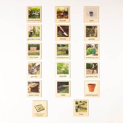 Montessori Gardening Tools Classification Set - Practical Life Vocabulary Material