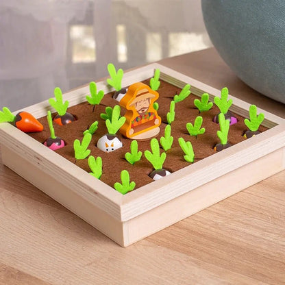 Preschool kids matching carrots game with learning cards