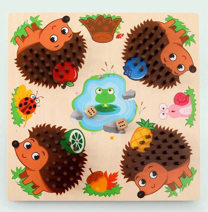 Preschool hedgehog math activity set for developing problem solving and counting skills