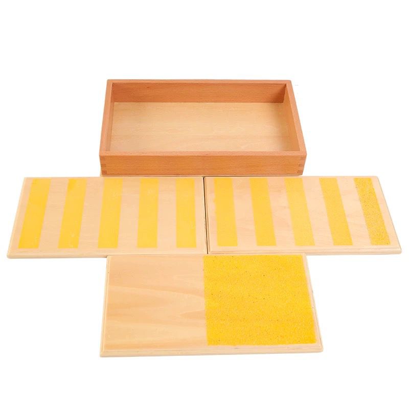 Montessori rough and smooth boards in wooden box