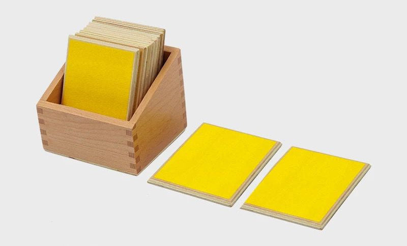 Montessori rough and smooth touch tablets in wooden box