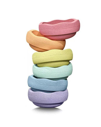 Stepping Stones (Round Pastel) with Balancing Board - Sensory and Gross Motor Development for Kids