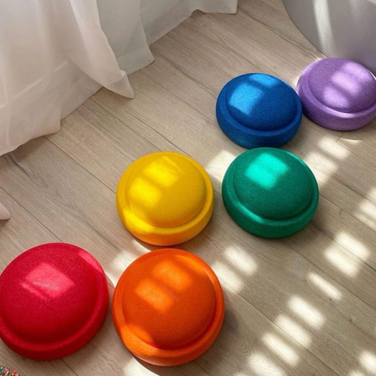 Stepping Stones (Round Rainbow) with Balancing Board | Sensory and Gross Motor Play