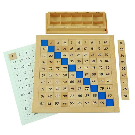 Montessori Hundred Board - Number Sequencing and Counting Activity for Math Foundations