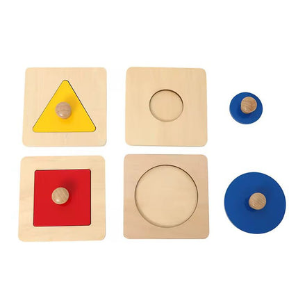 Montessori Shapes Puzzle Set - Big Circle, Small Circle, Square, Triangle