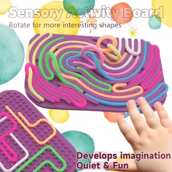 Silicone Lacing Maze Boards - Fine Motor and Tactile Sensory Activity for Kids