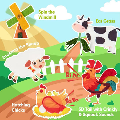 My First Farm Busy Book – Soft Activity Book for Toddlers and Preschoolers
