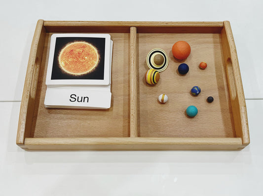 Montessori Classification Set - Solar System - 3-Part Cards (Classified Cards) with Mini Objects