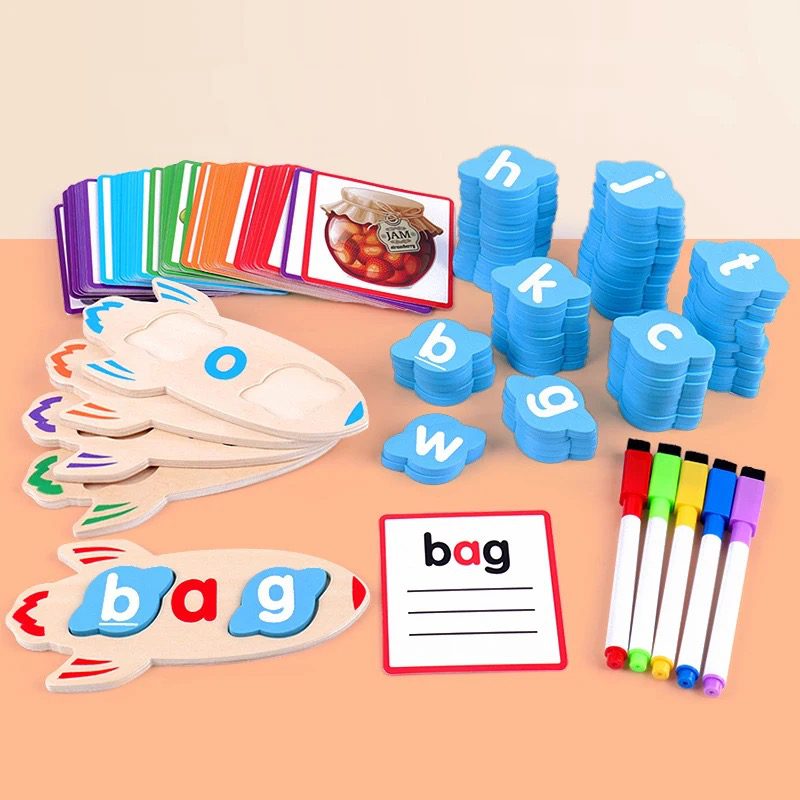 CVC Word Forming Activity – Space Theme | Montessori Phonics Spelling Game for Early Literacy