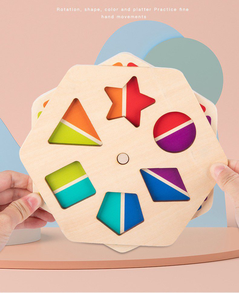 Rotating Color and Shape Sorting Board - For Toddlers and Preschoolers