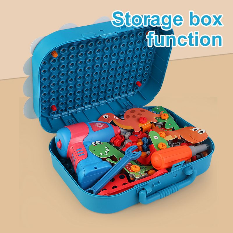 Dino Drill STEM Construction Kit - Open-Ended Building Toy with Electric Screwdriver for Kids