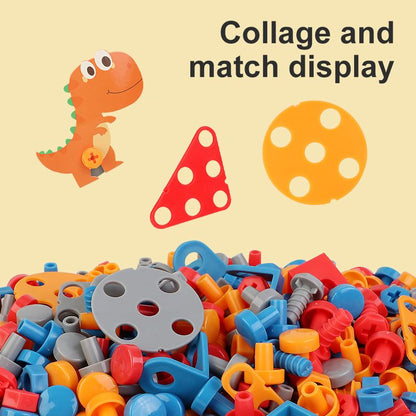 Dino Drill STEM Construction Kit - Open-Ended Building Toy with Electric Screwdriver for Kids