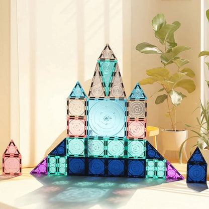 Magnetic Tiles – (56 and 136 PCS) – Open-Ended STEM Learning and Construction Play