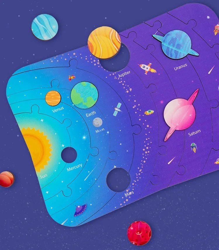 STEM Educational Solar System Puzzle – Learn Planet Order and Spatial Awareness Through Play