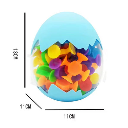 Suction Cup Builders in Egg Case - Sensory Construction Toy for Toddlers and Kids