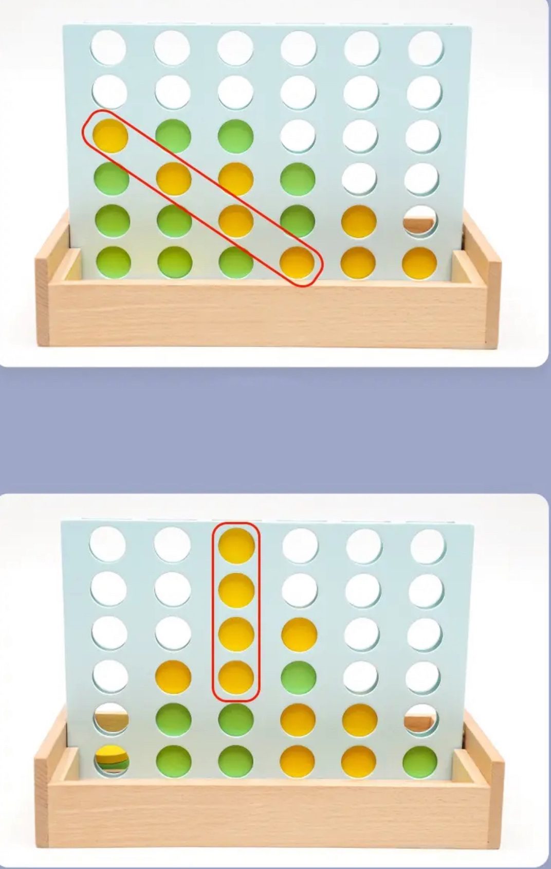 Wooden Connect 4 Game – Classic 2-Player Strategy Game for Kids and Adults | No Screen Time